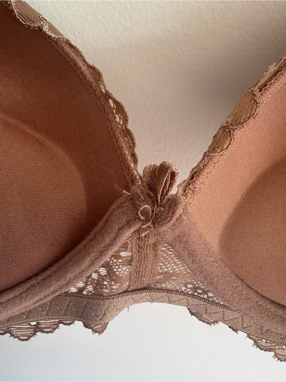 Women’s Lace Push-Up Underwire Bra 36B Taupe Nude Floral Lace - Picture 7 of 8